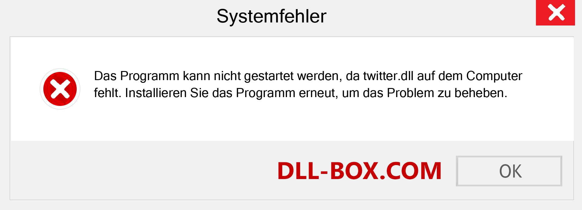 twitter.dll-Datei fehlt?. Download für Windows 7, 8, 10 - Fix twitter dll Missing Error unter Windows, Fotos, Bildern